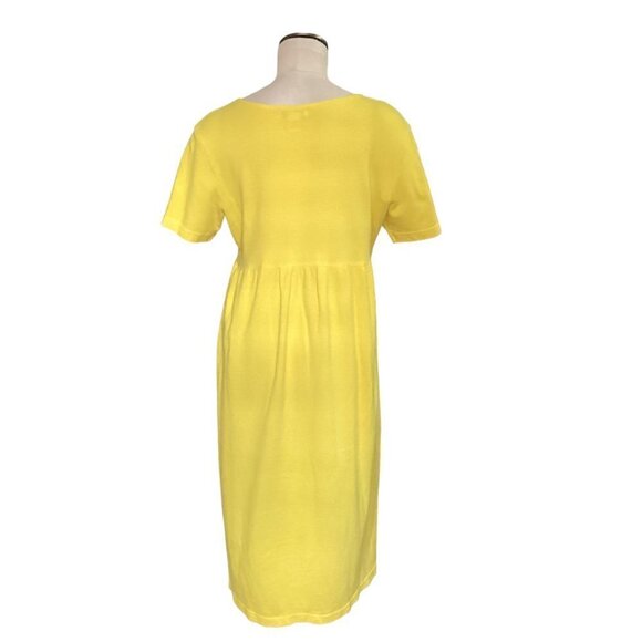 Laura Leigh Ltd Intimates Textured Knit Dress Sz M Yellow #27S - Picture 4 of 8